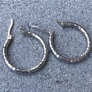 Disco Sterling Silver Hoop Earrings